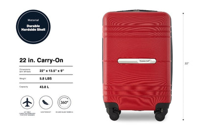 Travelers Club 22" Richmond Spinner Carry-On Luggage, Red - color: Red