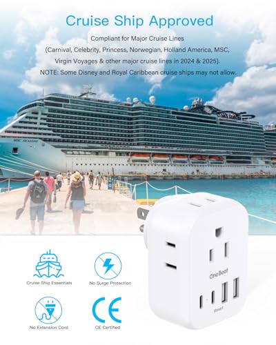 Travel Cruise Ship Essentials, PD20W Multi Plug Wall Outlet Extender - color: White, size: 4AC,2C2A,20W