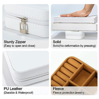 Parima Granddaughter Gifts - Grandkids Birthday Gifts, Personalized Gift for Granddaughter, White Initial Travel Jewelry Case Jewelry Box - Letter W, White - color: White, size: W