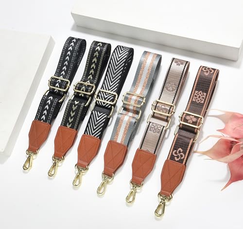 LEMEDE Purse Strap Replacement Crossbody 1.5" Wide Shoulder Strap Adjustable Straps Handbag Strap Replacement Belts - color: Brown-38g-pattern-007
