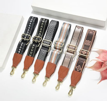 LEMEDE Purse Strap Replacement Crossbody 1.5" Wide Shoulder Strap Adjustable Straps Handbag Strap Replacement Belts - color: Brown-38g-pattern-007