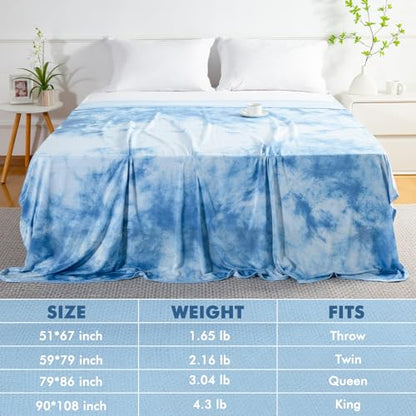 Marchpower Arc-Chill Cooling Blanket for Hot Sleepers King Tie-Dye Blue - color: Tie-dye Blue, size: King 90" X 108"