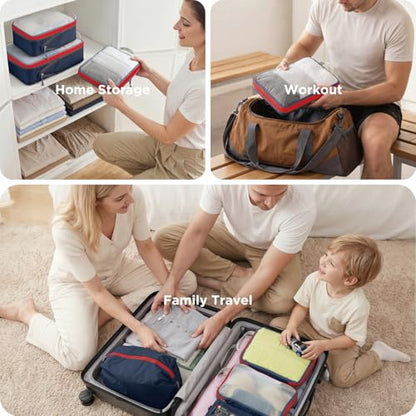 Cipway Compression Packing Cubes for Travel (6 Pcs, Blue) - color: Blue, size: 6PCS