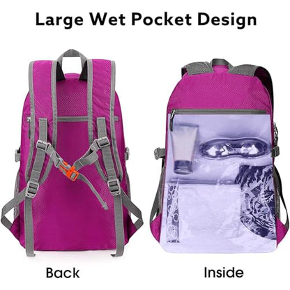 G4Free 40L Lightweight Packable Hiking Backpack, Waterproof Travel Daypack - color: Red
