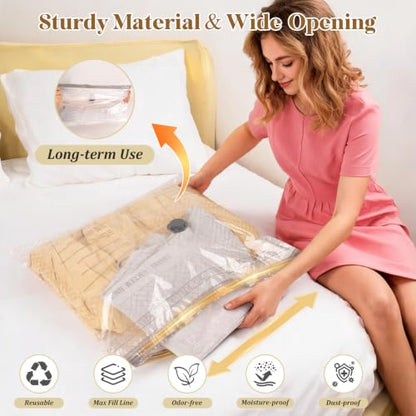 Vacuum Seal Bags for Clothing, with Electric Pump, 80% Space Saver Bags - size: 15 Combo Size