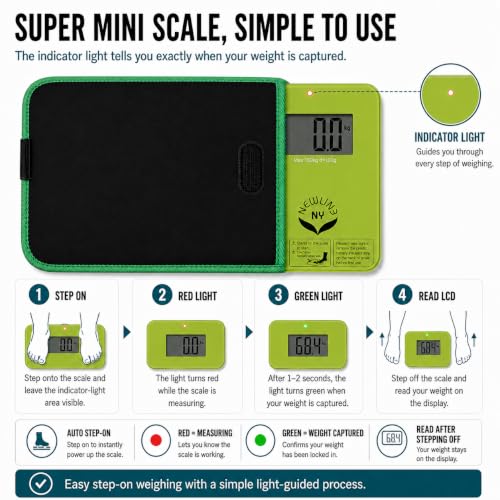 600 Super Mini Travel Bathroom Scale with Sleeve, Green - color: Green