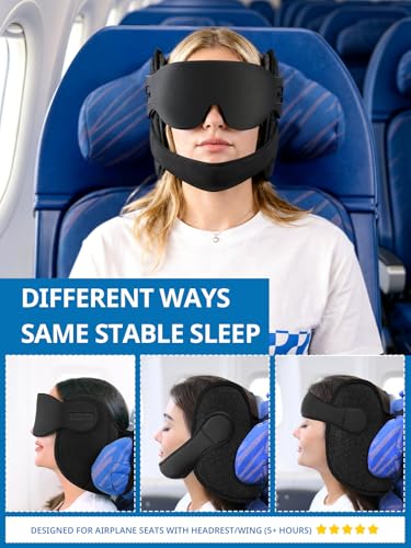 SARISUN Travel Pillow for Different Heights, Stable Head and Chin Support - color: Black