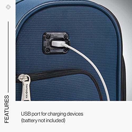 Samsonite Solyte DLX Softside Expandable Luggage with Spinner Wheels, Mediterranean Blue, Carry-On 20-Inch - color: Mediterranean Blue, size: Carry-On