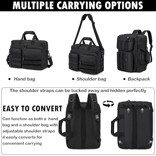 Tactical Laptop Bag for Men,17 In Military Messenger Bag Briefcase Backpack