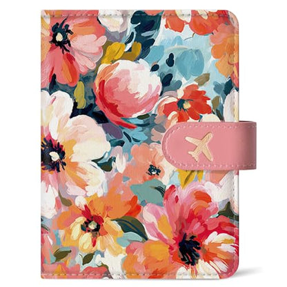 Passport Holder for Travel, RFID Blocking Wallet with Magnetic Closure - color: Z-Garden