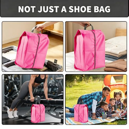 2 Pack Shoe Bags, Reusable Waterproof Shoe Bag for Travel, Gym, Sneaker Storage, Packing in Suitcase (2, Pink) - color: Pink