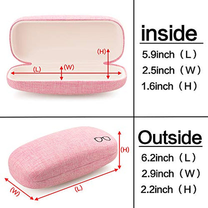 Vemiss Hard Shell Sunglasses Case, Large Linen Fabric Protective Glasses Case for Men Women - color: Pink 1, size: Sunglass Case