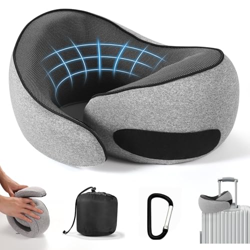 SZXYX Travel Pillows - 100% Pure Memory Foam Neck Pillow for Airplanes