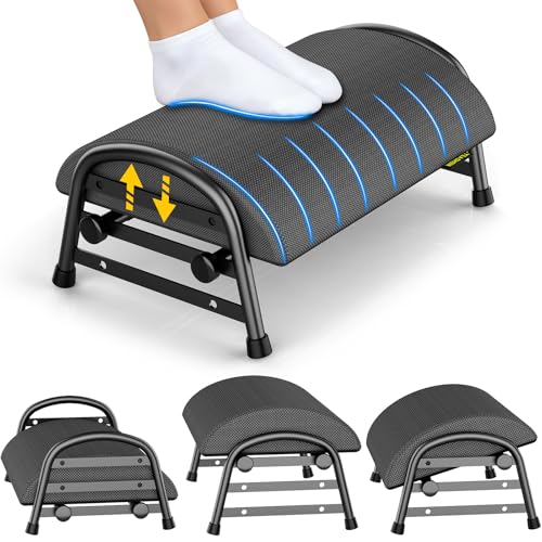 YEASHEIN Adjustable Foot Rest for Under Desk at Work, 6 Positions - Gray - color: Gray