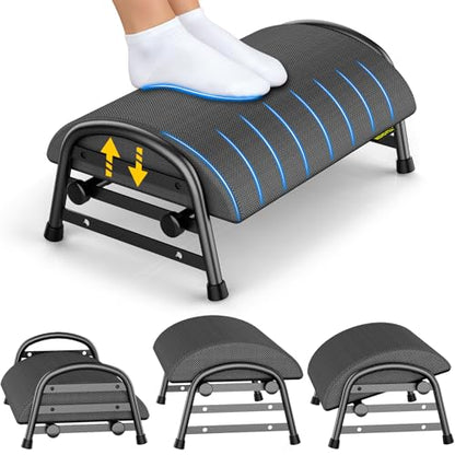 YEASHEIN Adjustable Foot Rest for Under Desk at Work, 6 Positions - Gray - color: Gray