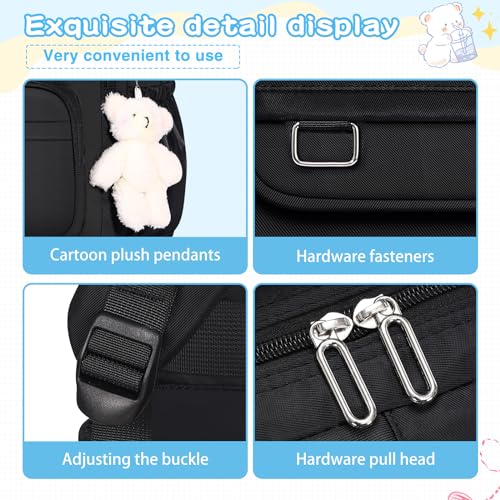 KBTYE School Backpack for Kids Girls Cute Travel Backapck for College - color: Black