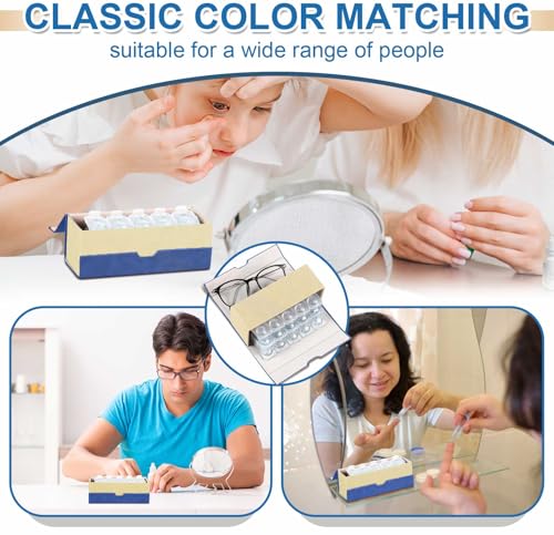 Flutesan 2 in 1 Daily Contact Lens and Glasses Organizer Case, Blue - color: Blue