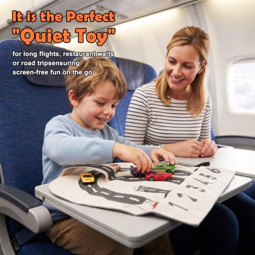 Portable Toy Car Storage Roll and Playmat - Travel Car Carrier Organizer Case - size: M