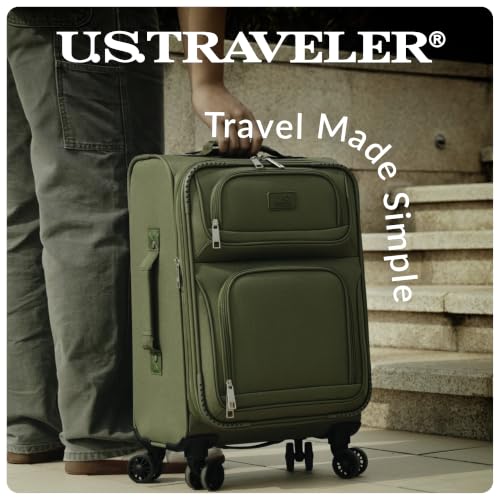 U.S. Traveler Rio Lightweight Softside Rolling Carry-on Suitcase, 4-Wheel Single, Light Blue - color: Light Blue, size: 22"