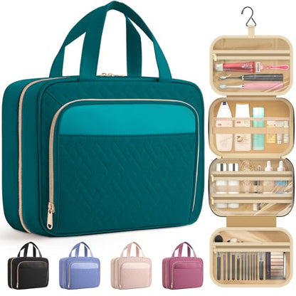 HOTOR Hanging Travel Toiletry Bag Women Men, Teal, Medium - color: Teal, size: Medium