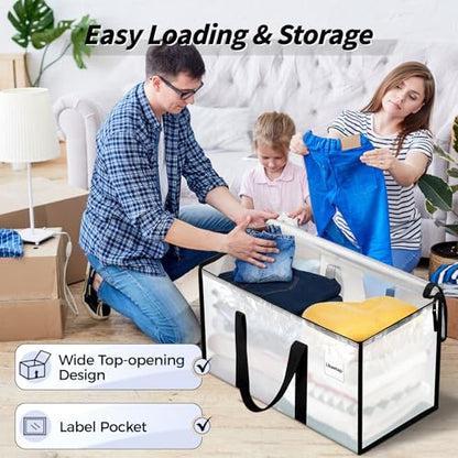 ukeetap 16 Pack Extra Large Clothes Storage Bins with Lids, Clear - color: Clear, size: 16 Pack