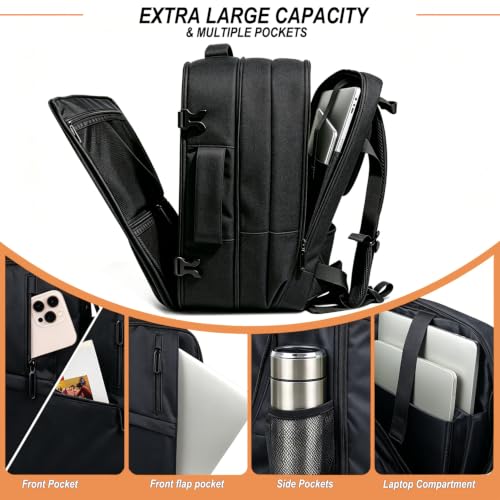 Naukay Travel Backpack, 50L Expandable Carry on Backpack for Men Women - size: 17.3 Inch