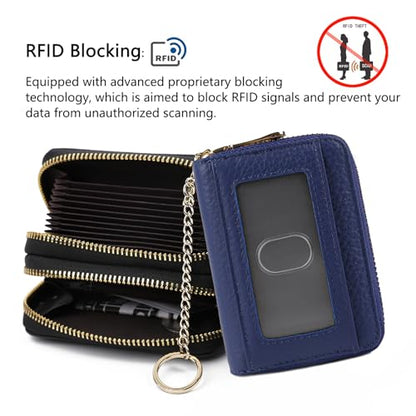 imeetu RFID Credit Card Holder, Small Card Wallet Women, Leather Card Case - color: Max - Cobalt Blue, size: Max