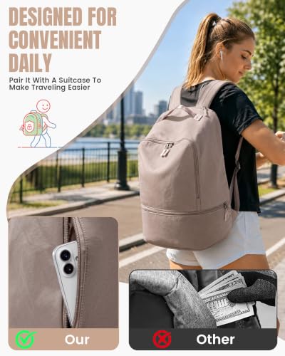 Gym Backpack for Women Lightweight Sports Casual Daypack Pink - color: D3-pink