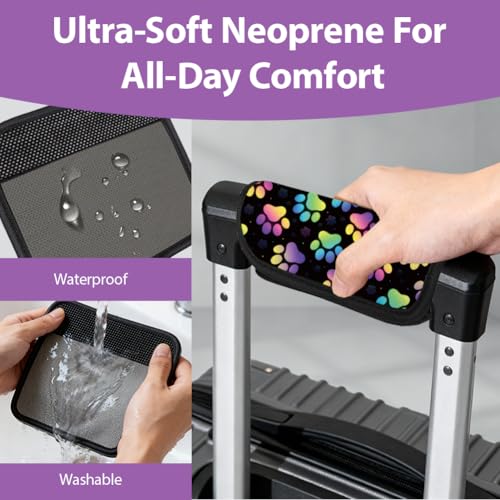 5Pcs Paw Print Neoprene Luggage Handle Wraps for Travel - style: Paw Print