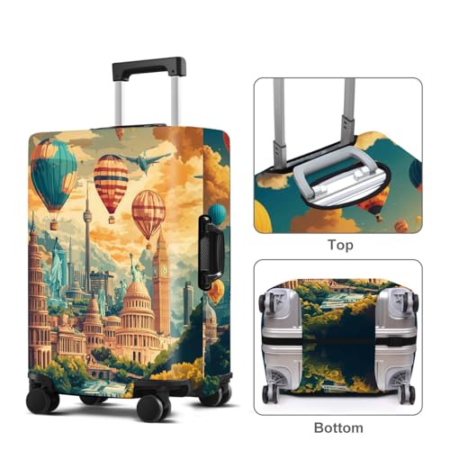 Balloon Luggage Cover Washable Suitcase Protector Anti-scratch Suitcase cover Fits 20-22 Inch Luggage S - color: Balloon, size: S(20-22inch suitcase)