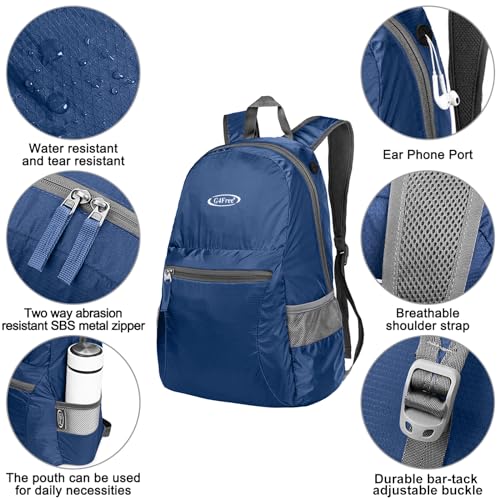 G4Free 20L Small Packable Travel Hiking Backpack for Men Women - color: Blue, size: 20L