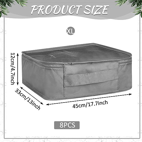 Silkfly 8 Pcs XL Packing Cube for Travel Luggage,Simple,Gray - color: Gray, size: Simple