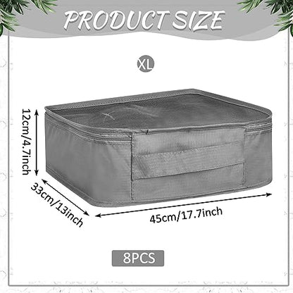 Silkfly 8 Pcs XL Packing Cube for Travel Luggage,Simple,Gray - color: Gray, size: Simple