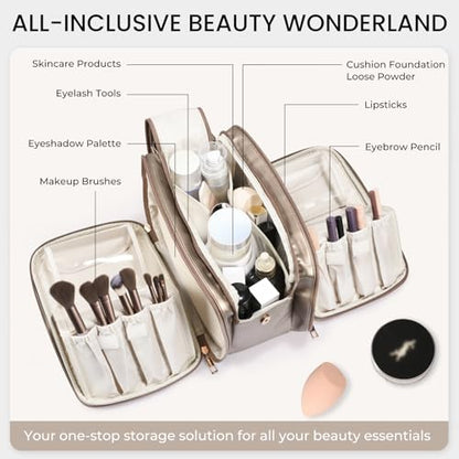 HauteHues Travel Makeup Bag Women's Large Capacity Cosmetic Organize Copper - color: Copper