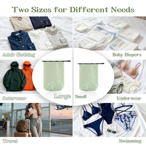 2-Pack Waterproof Travel Laundry Bags - color: Green
