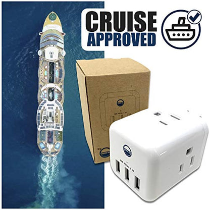 Cruise On Non Surge Cruise Approved Power Strip [3 USB & 3 AC] - color: [3 USB & 3 AC]
