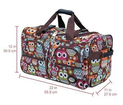 Rockland Rolling Duffel Bag, Black, 22" - color: OWL, size: 22"