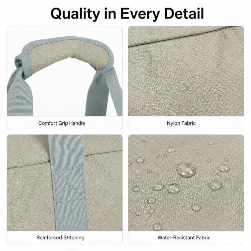 Foldable Travel Duffle Bag with Trolley Sleeve 40L Travel Bag - color: Grey