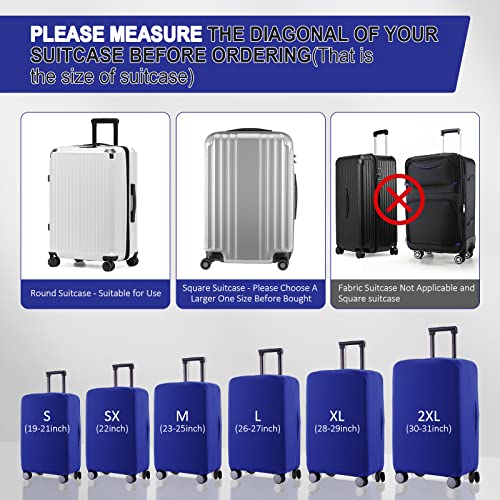 Travel Luggage Cover - Scratch-Resistant Fit 19-31 Inch, Blue, M(24-25 inch) - color: Blue, size: 24-25 inch