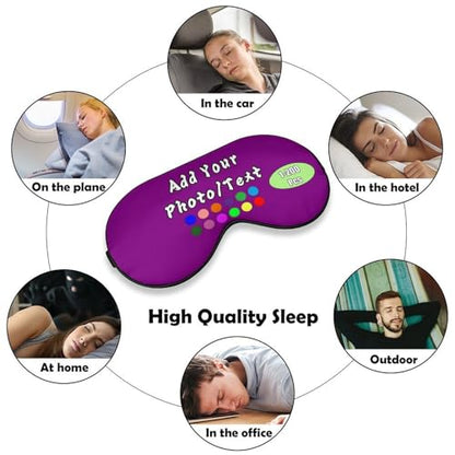 Personalized Eye Mask 1-200 Pcs Custom Eye Cover for Men&Women Customized Eyeshade with Adjustable Strap for Sleeping Travel Work Naps, MediumPurple - color: Mediumpurple
