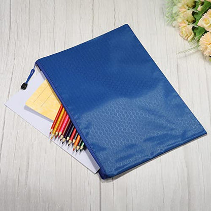 PATIKIL Waterproof Zipper File Bags 2 Pack B4 Document Storage Folders Bills Pencil Pouch for Office Travel, Blue - color: Blue