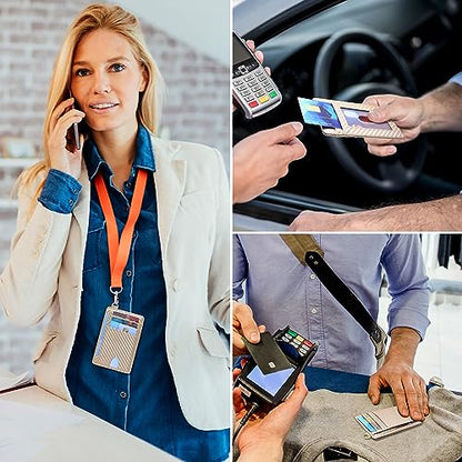 GEEAD Slim Minimalist Front Pocket RFID Blocking Card Holder Wallets for Men & Women - color: Carbon Khaki