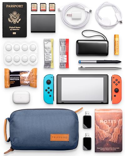 TRIPPED Travel Gear Tech Organizer Pouch for Cables and Accessories - color: Navy
