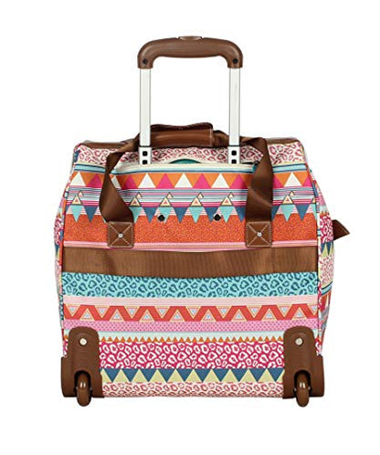 Lily Bloom Design Pattern Carry on Bag Wheeled Cabin Tote (On the Powl) - color: On the Powl