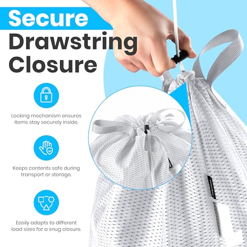 메시 세탁 가방 61 x 91.4cm(24 x 36인치), 2팩 - Handy Laundry 튼튼한 네트 백 - color: 화이트., size: 2-Pack