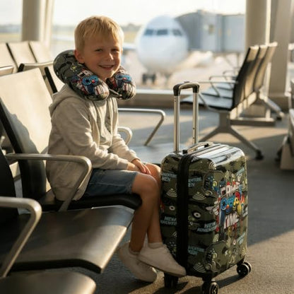16’’ Kid’s Luggage Set with Spinner Wheels, Hardside with Suitcases,6 Piece - color: Joystick