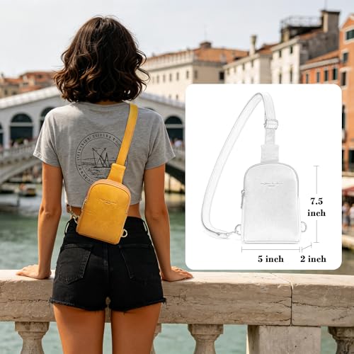 INICAT Small Crossbody Bags for Women, Mini Travel Sling Purse - color: Golden Yellow, size: Small