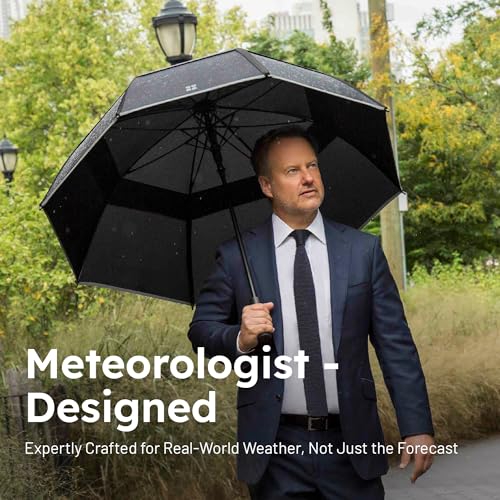 Weatherman Umbrella - Stick Umbrella - Windproof Umbrella Resists Up to 55 MPH Winds (Sunlit Butter) - color: Sunlit Butter