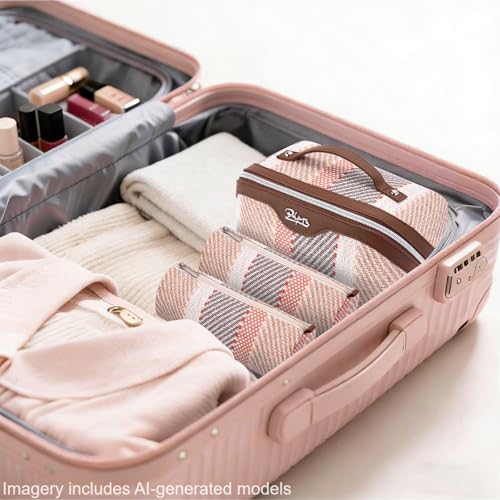 BOYATU Makeup Bag, Makeup Organizer, Toiletry Travel Bag for Women - Coffee - color: C-5-Coffee