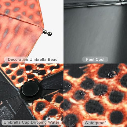 Windproof Travel Umbrella Folding Compact Automatic Umbrellas for Women Men Rain Sun - color: Basketball